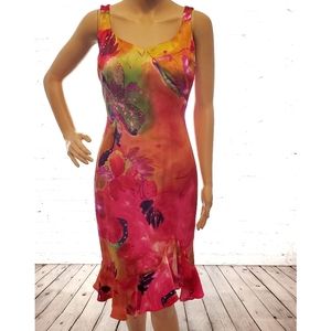 Vintage Althuser Floral Silk Watercolor Dress